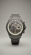 Chronographe ajouré en céramique grenat.